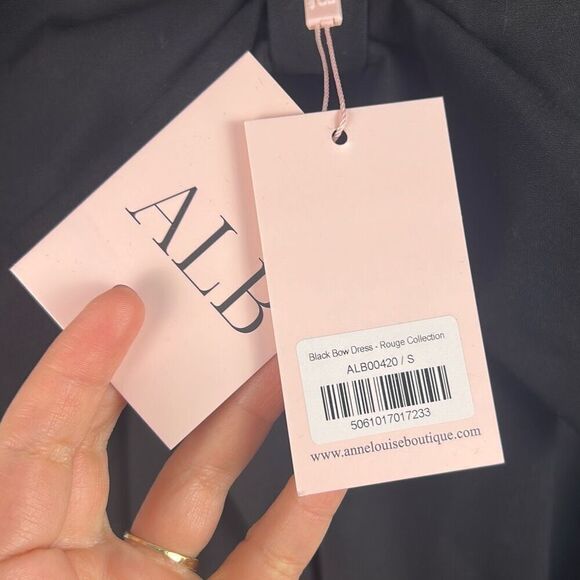 Anne Louise Boutique Black Bow Dress - Rouge Collection S - Picture 6 of 9